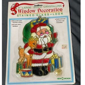 Vintage Christmas Stain Glass Style Sun Catcher